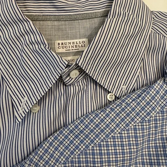 Bundle of 3 BRUNELLO CUCINELLI Basic Fit Shirts, Size XL FREE SHIPPING - Picture 2 of 9